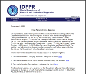 IDFPR announces confusing “Final Administrative Decision”