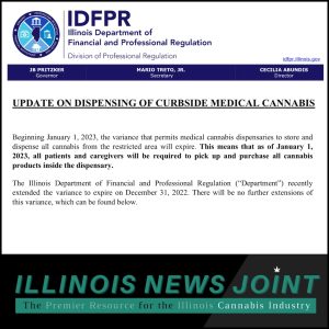 Illinois cannabis curbside pickup ends Jan. 1