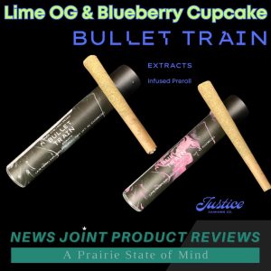 Lime OG and Blueberry Cupcake Infused Preroll by Bullet Train