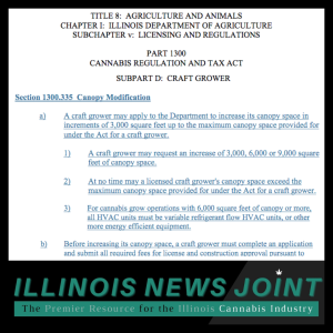 Illinois again proposes expanded canopy space for craft growers