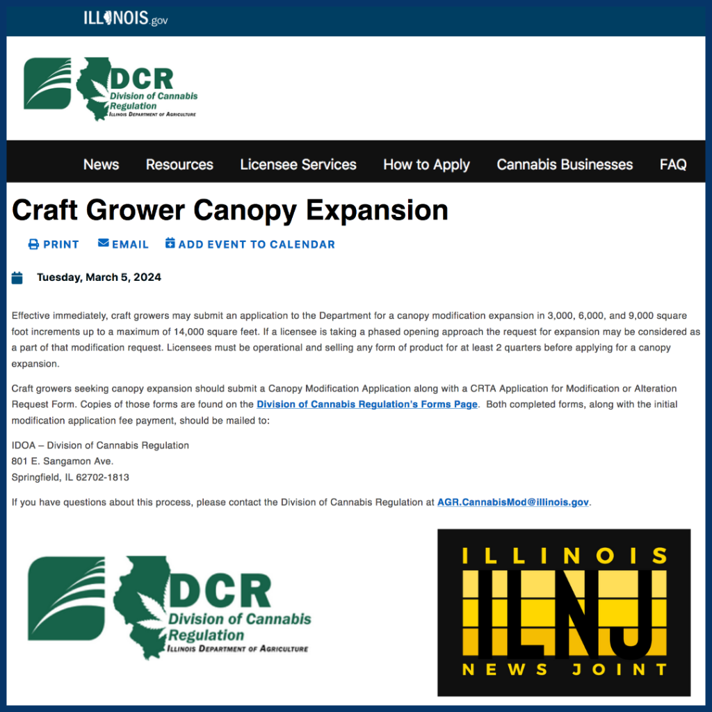 Craft growers can now submit for canopy expansion
